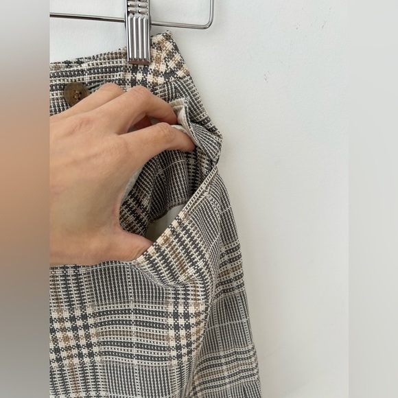 Acne Studios Beige Plaid Cotton Mini Wrap Skirt S - Picture 6 of 16